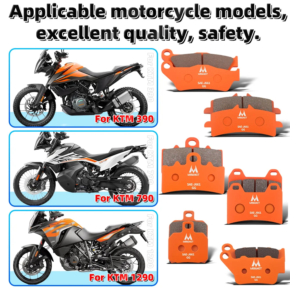 MRRANGT Motorcycle Ceramic Brake Pads Kit For KTM Duke 390 790 1290 Adventure ADV 790 1050 1090 1190 1290 Models Front Rear Set
