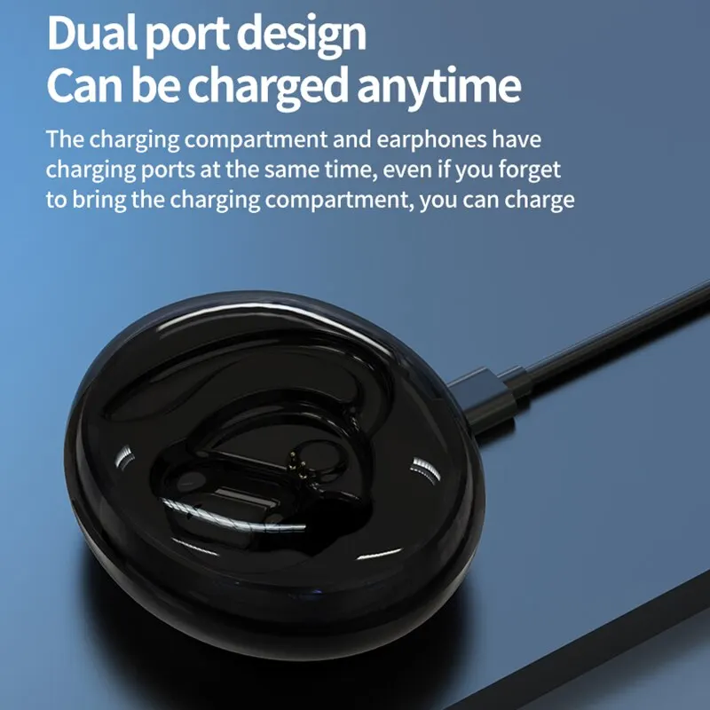 Wireless Bluetooth Hanging Ear Air Conduction with Charging Compartment Sports Waterproof for Android Apple