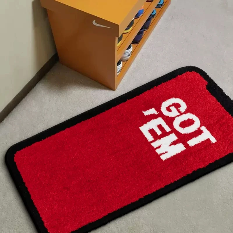 

Tufting Letters Bedside Rug Soft Lucky Mat Corridor Carpet Kids Bedroom Floor Foot Pad Aesthetic Home Room Winter Warm Decor