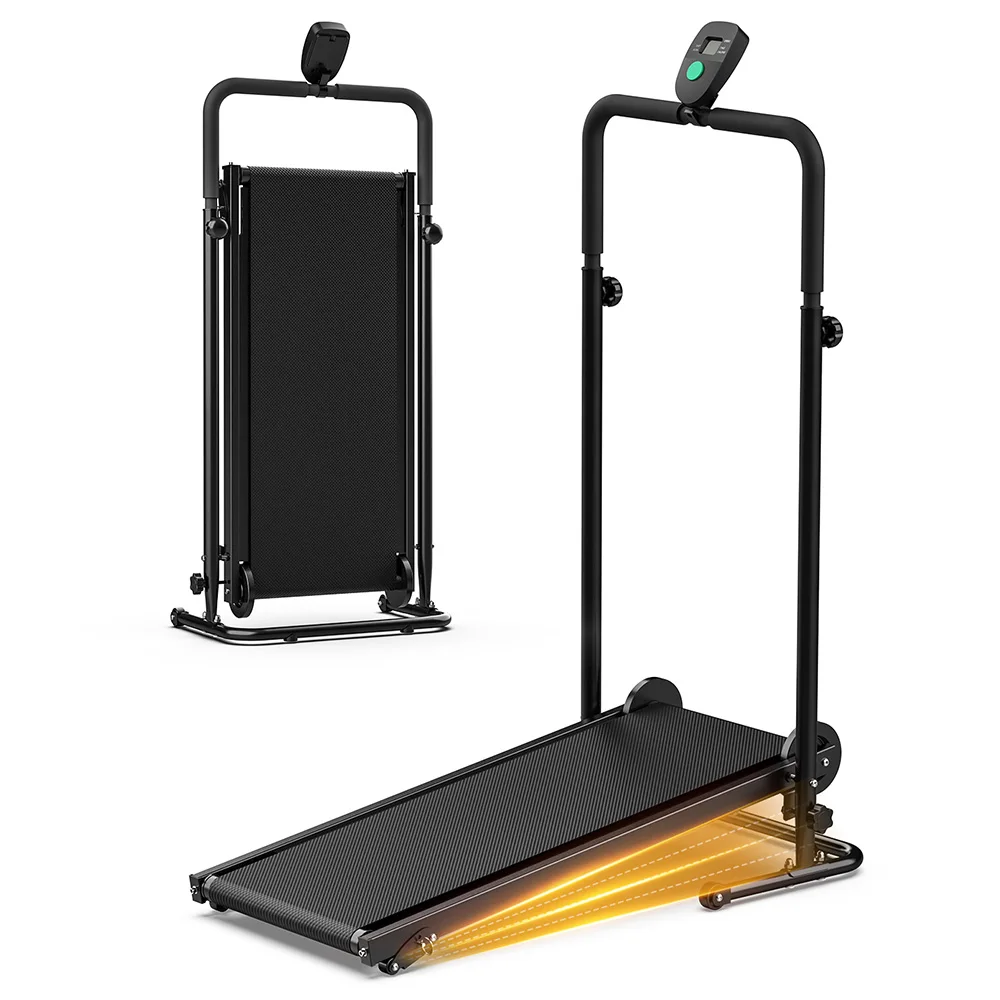 Akluer RJ401 Non-Motorized Treadmill with 5% Incline, 3 Speed Levels, 92x39cm Running Area, 150kg Max Load, 6-Layer Anti-Slip Belt, LED Display & Shock Absorption, Dual Remote Control, Local delivery