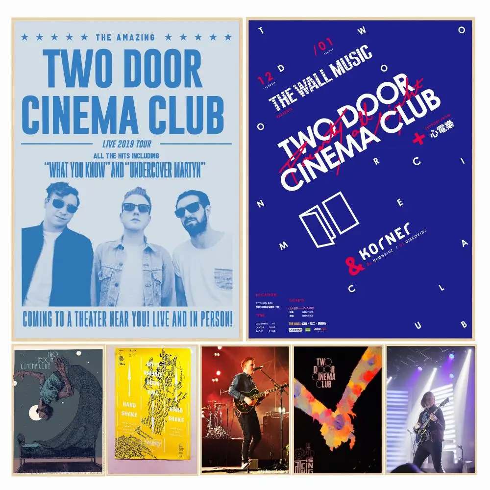 band T-Two Door Cinema Club-B Painting Calligraphy Boho Botanical Decor for Living Room Elegant Home Style