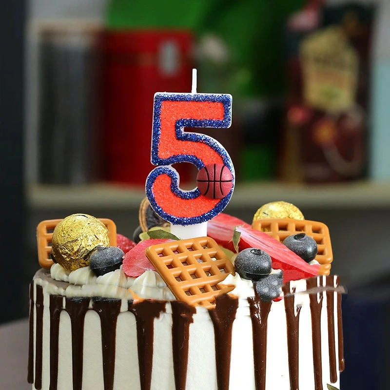 เทียนวันเกิดดิจิตอล Vitality Basketball 0-9 แบบจับคู่ได้ฟรี เหมาะสำหรับตกแต่งเค้กอบระดับไฮเอนด์