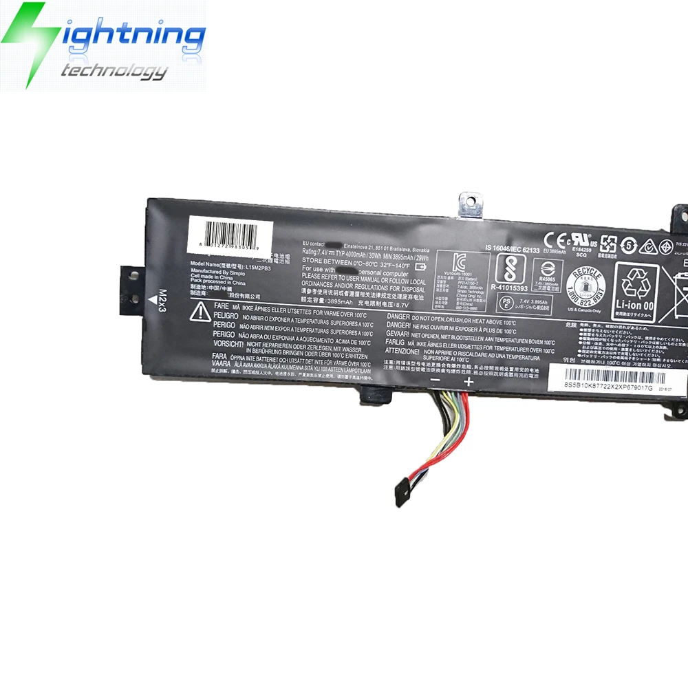 بطارية كمبيوتر محمول جديدة أصلية L15M2PB3 7.4V 30Wh لأجهزة Lenovo Ideapad 310-15ISK 510-15IS L15L2PB4 L15L2PB5