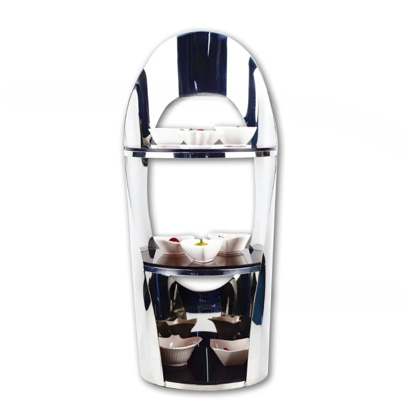 High-end restaurant display stand Creative versatility Hotel buffet Pastry Stainless steel snack fruit plate