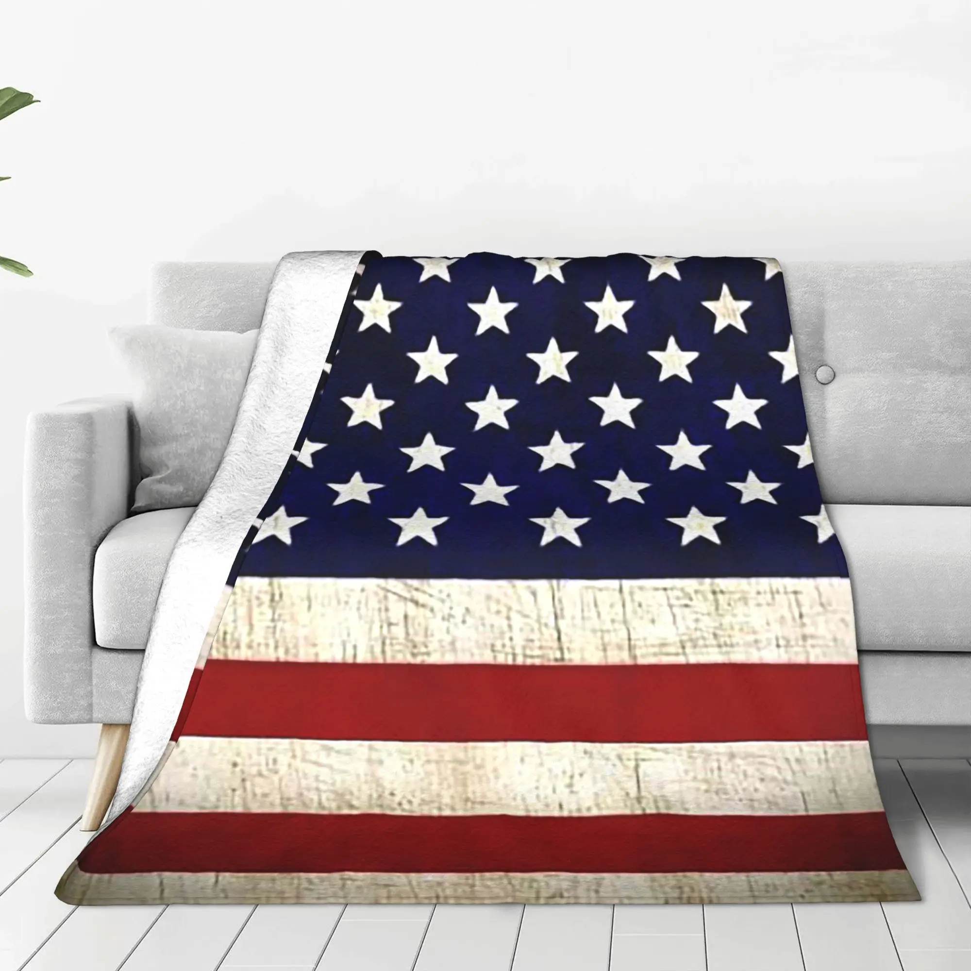 

American USFlag Blankets Super Soft Flannel Sofa Throw Blanket for Couch Bedding Travel Throws Bedspread Quilt