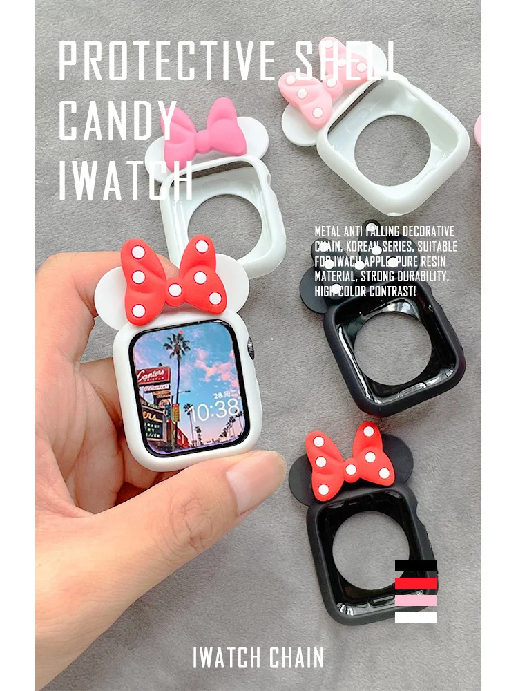 Cartoon Cute Case For Apple Watch Case 44mm 42mm 38mm 40mm Correa Bumper For Apple Watch Ultra 6 5 Soft Silicone Anti-drop Cover