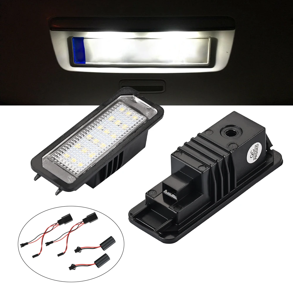 ل VW Passat B6 CC Eos Golf 4 5 6 7 MK7 بولو مقعد رائع ليون ألتيا 2 قطعة LED رقم لوحة ترخيص أضواء الجمعية مع Canbus #1