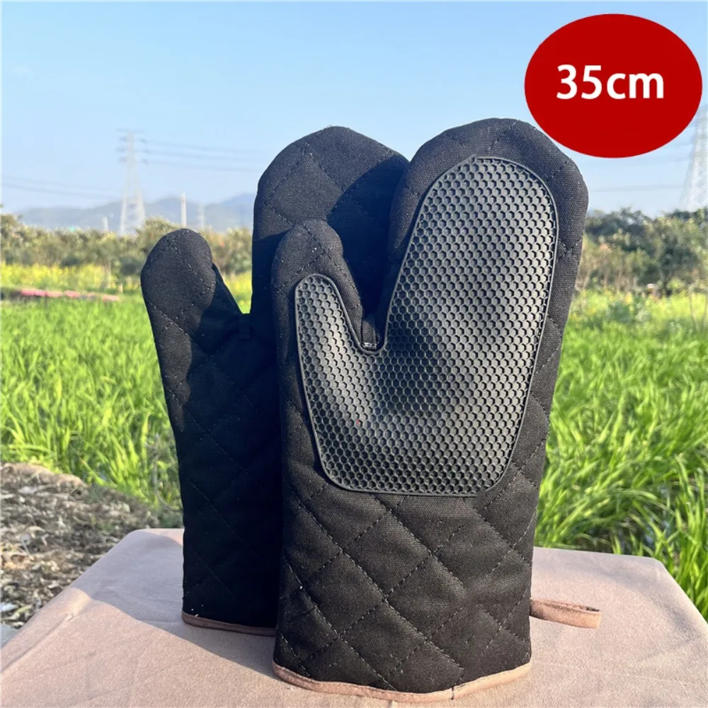 

1 Pairs Silicone Microwave Gloves High Temperature Resistant Non-Slip Oven Mitts Anti-scald Thickened Insulation Gloves