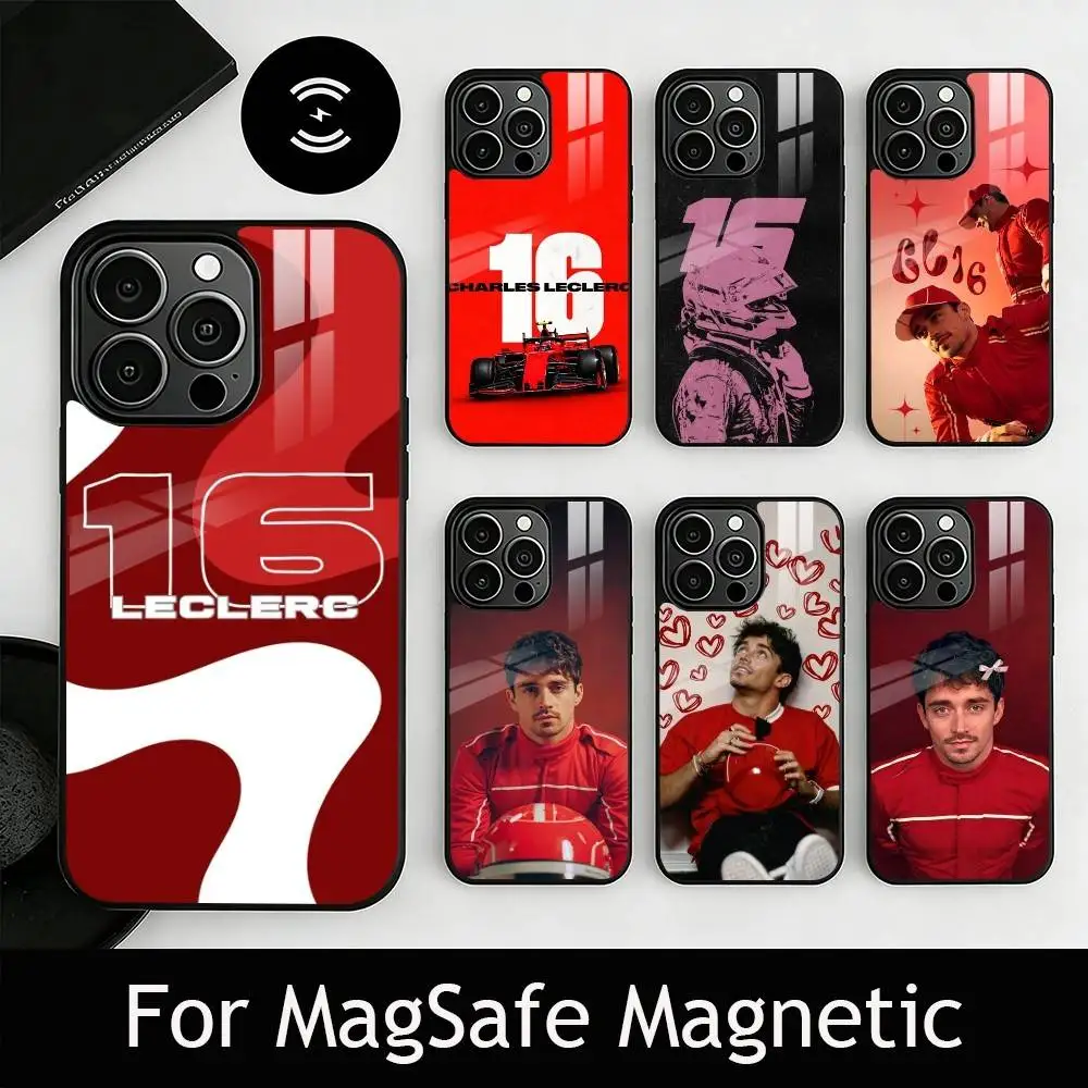 

Racing Driver C-Charles L-Leclerc Phone Case For iPhone17,16,15,14,13,12,11 Plus,Pro Magnetic with Magsafe Wireless Charging