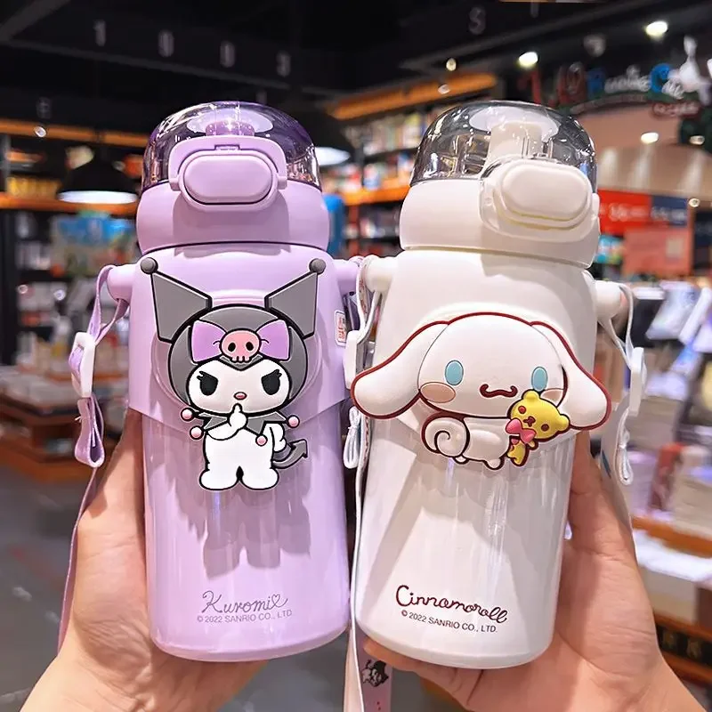 

Детский термос Sanrio Kuromi, соломенная чашка для воды для женщин начальной школы, специальный чайник для девочек, новый