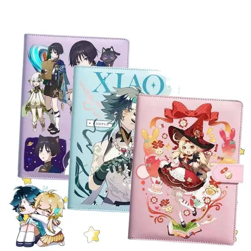 Juego de Anime GS Impact Cos Xiao Hutao Klee Wanderer Kamisato Ayaka 2025, libro mayor de dibujos animados de alto nivel de apariencia, regalo de hojas sueltas