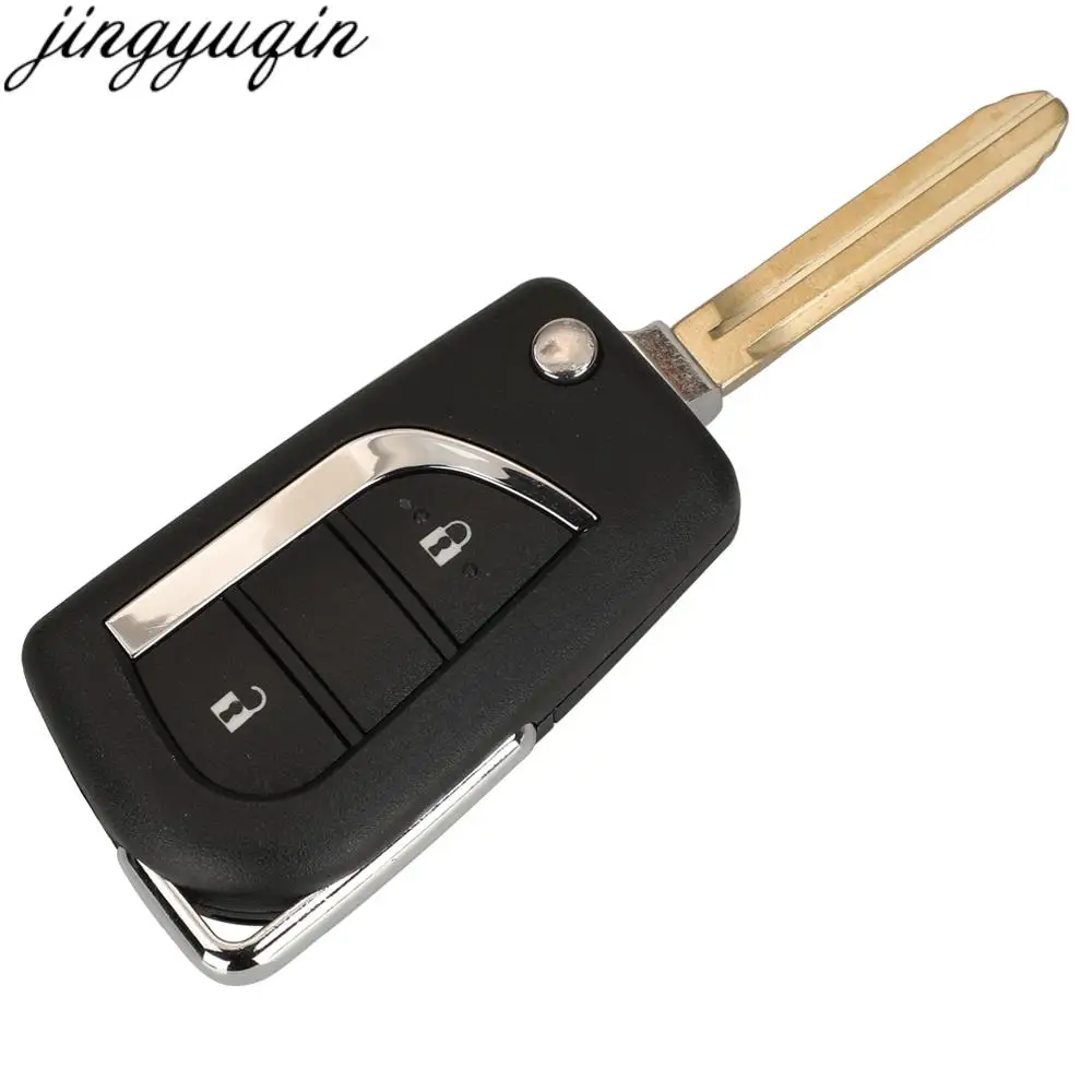 Jingyuqin 2BTN Upgrade Remote Car Key Alarm 433MHZ 4D72/G Chip For Toyota YARIS 2014-2017 VIOS 2013-2016 B71TA 89070-0D580 TOY43