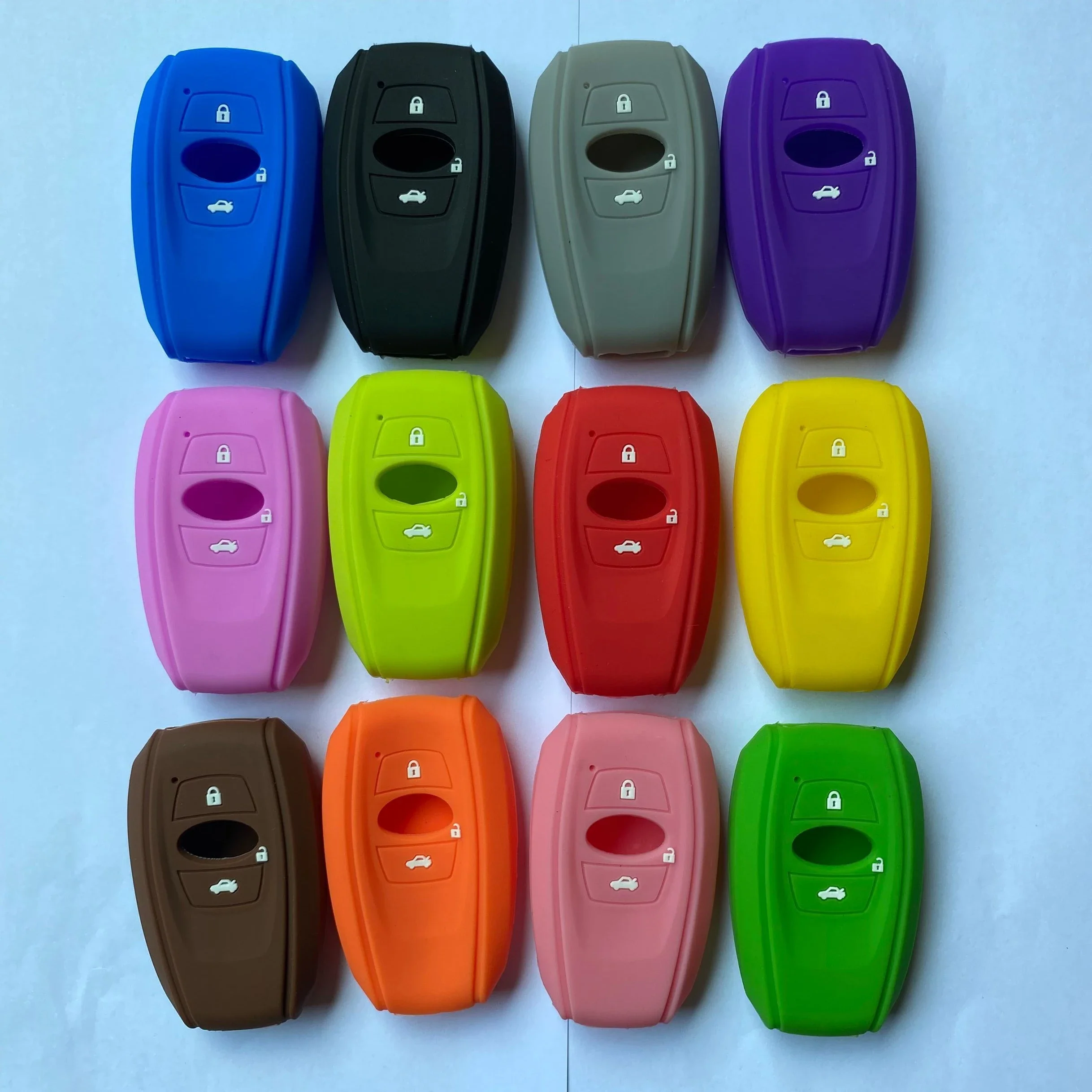 Silicone rubber car key case cover set for subaru Legacy impreza forester xv trezia BRZ wrx levorg outback 3button key