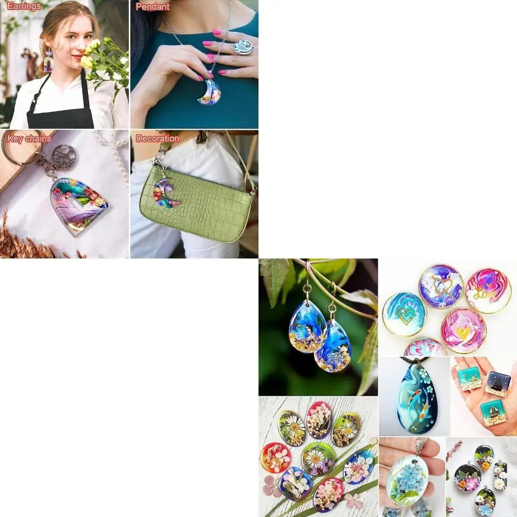 Geometric Earring Silicone Molds Epoxy Resin Mold DIY Resin Pendant Jewelry Keychain Crafts Making Tool Non-stick