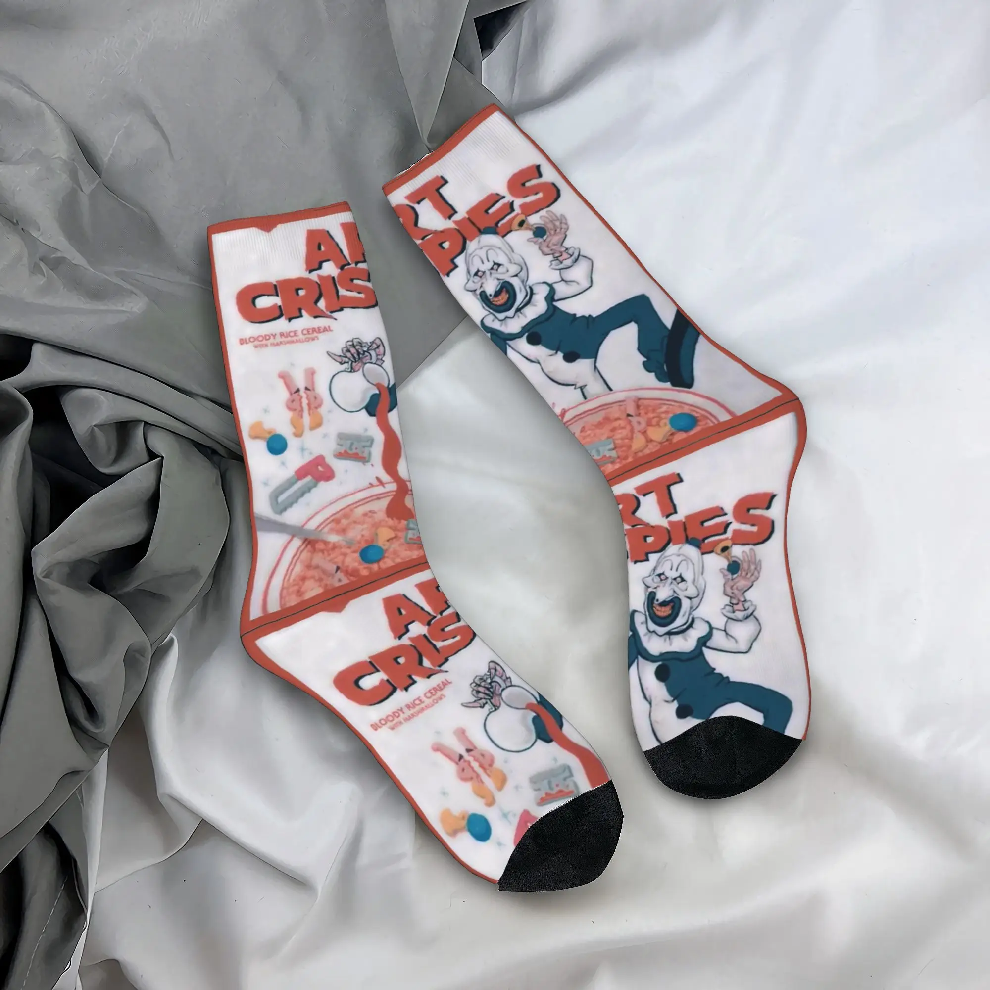 Art Crispies Terrifier Horror Sock Happy Funny Męskie skarpetki Casual Clown Fashion Retro Graphic Damskie pończochy jesienno-zimowe