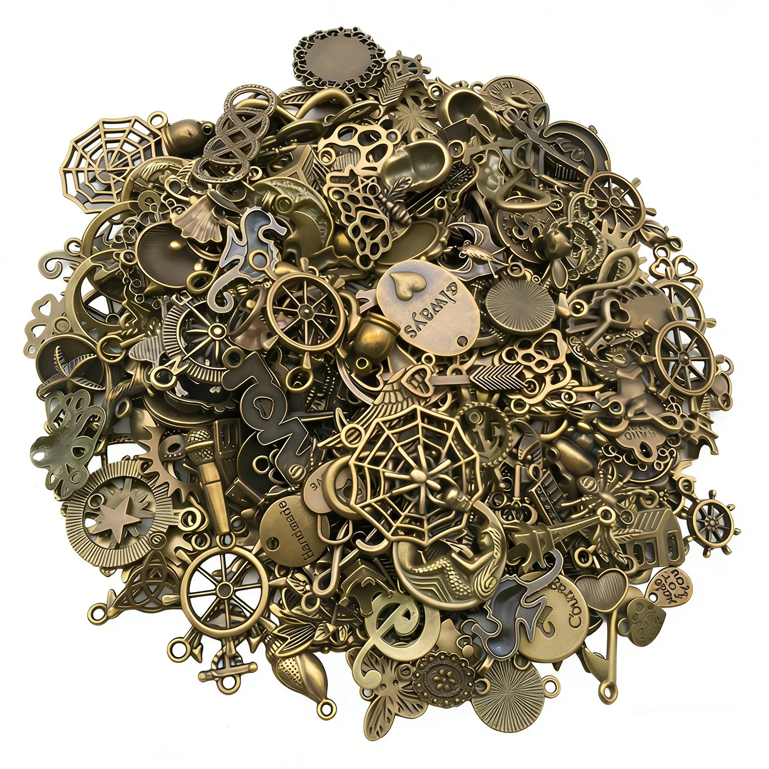 1 Pack Random Assorted Antique Bronze Alloy Pendants, DIY Charms for Jewelry Making - Bracelets, Necklaces, Earrings, Jewelry Fi