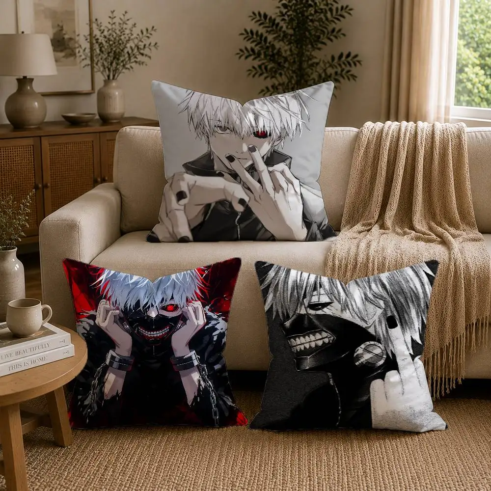 A-Anime Tokyo Ghoul Ken Kaneki Pillow Case Pattern Printed Pillowcase For Living Room Sofa Cushion Cover