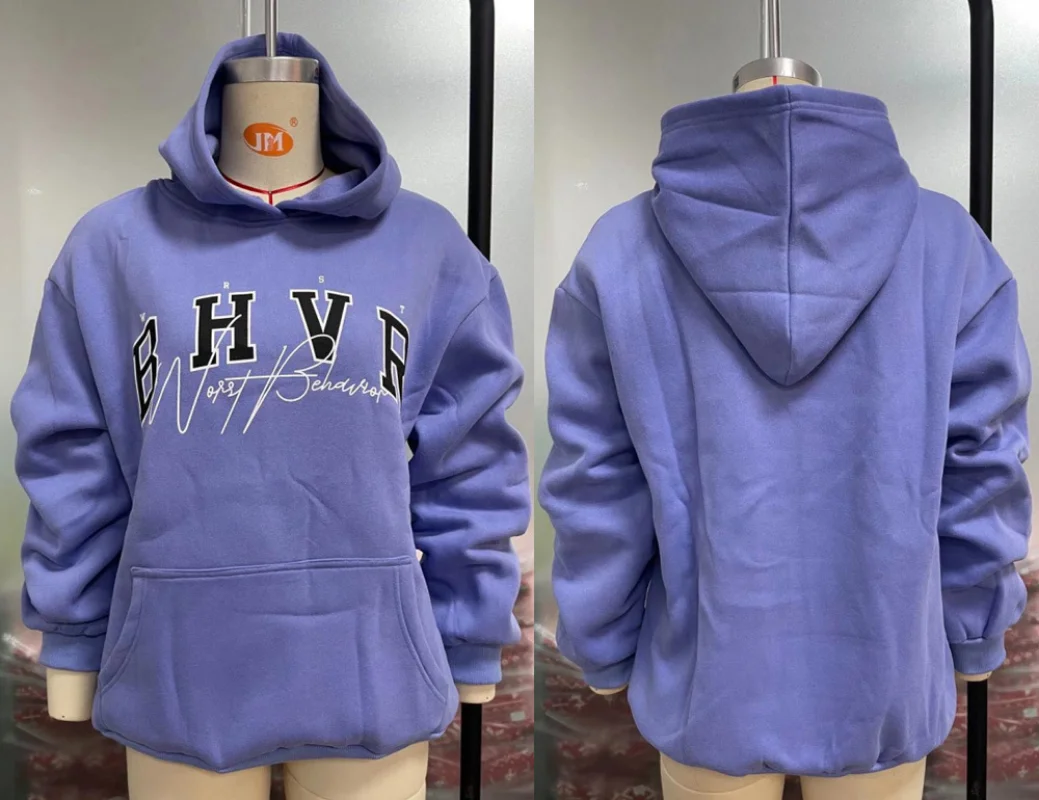 Nữ Hoodie BHVR Game In Chữ Cái Plus Nhung Ấm Tay Dài Dạo Phố Áo Len Trong Mùa Thu Đông Grunge Quá Khổ