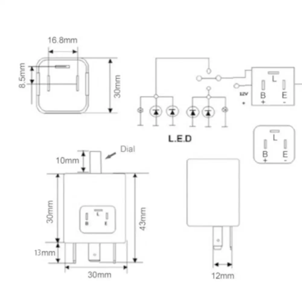 Universal 12V 3pins Car Motorcycle LED Flasher Relay Electronic Adjustable Freauency LED Turn Signal Light Blinker Flasher Relay image 6