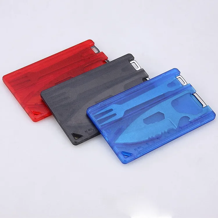 NEW EDC Safety First Aid Outdoor Multifunction Tool Card Camping Survival Equipment Portable Barbecue Knife Fork Equipment