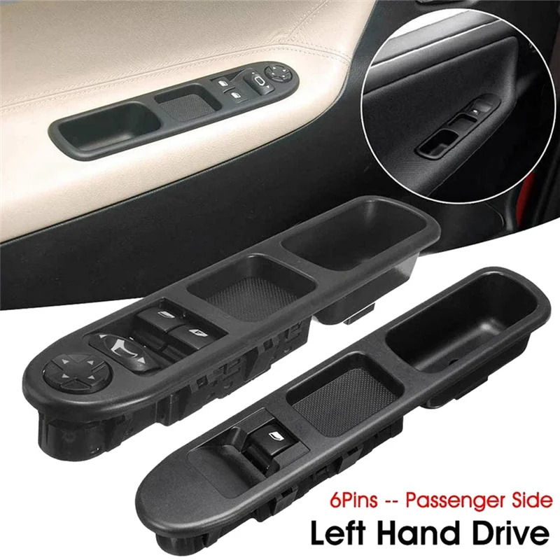 

4Pcs Driver Side + Passenger Side Electric Power Window Control Switch For 207 2007-2015 6554QC 6490HQ 6554HJ-A99D