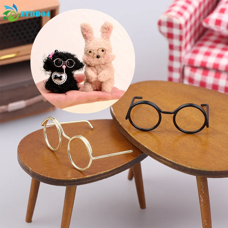 10 Pezzi Montature per Occhiali Rotonde in Metallo Stile Retrò Senza Lenti per Decorazione Bambole di Peluche