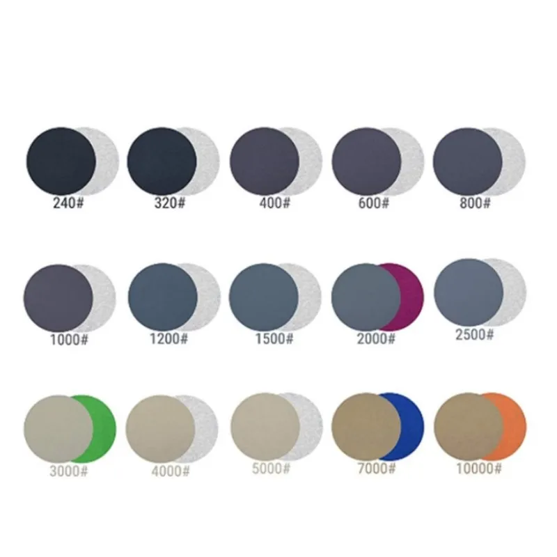 10 pièces disques abrasifs en carbure de silicium de 3 pouces 75mm papier de verre de ponçage humide et sec grain 240-10000 outils de polissage de meulage automobile