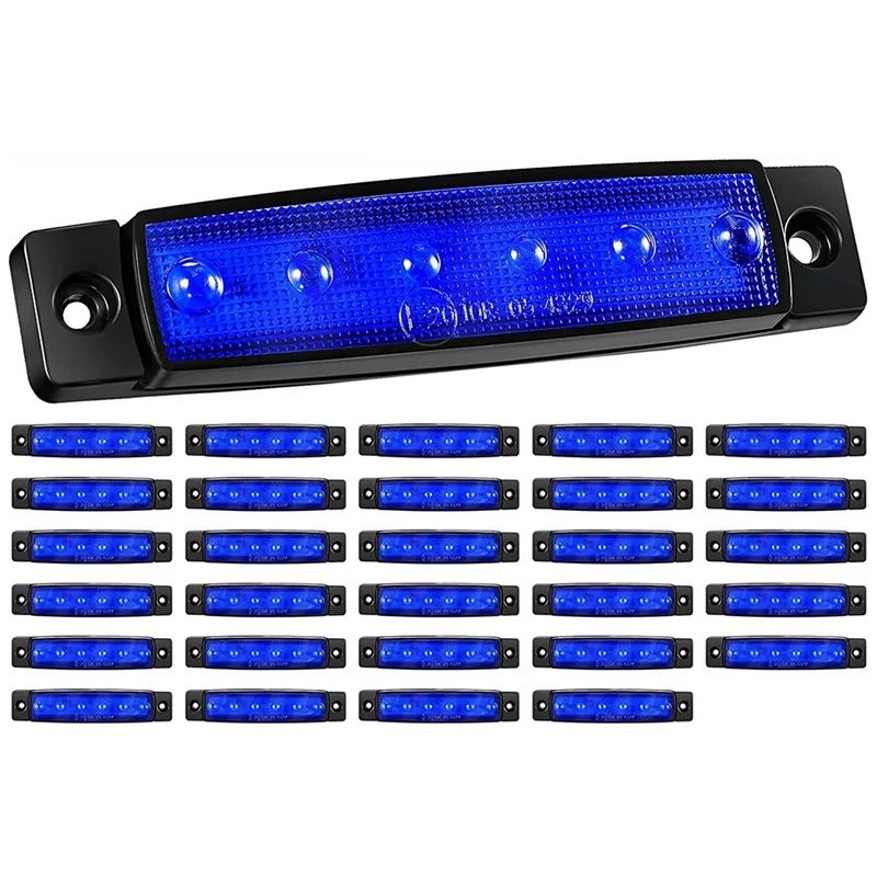 

30 Pieces LED Marine Boat Lights 12V 6 LED Waterproof Marine Lights Deck Transom Cockpit Navigation