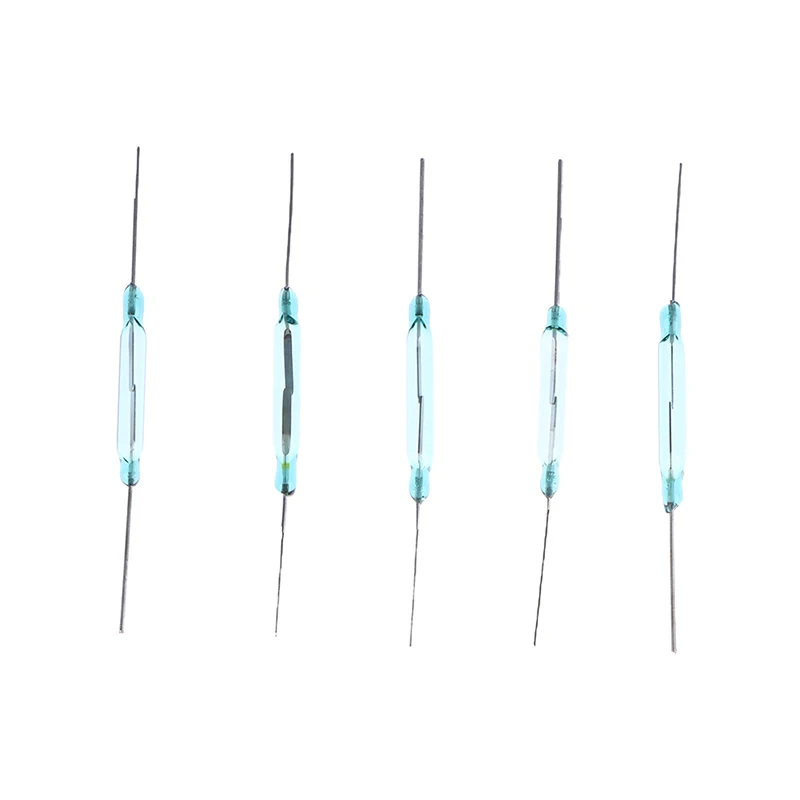 5pcs 4x28MM Green tube silver pin Reed Switch Sensor Normally Open DIY Magnetic Reed Switchs Electronic