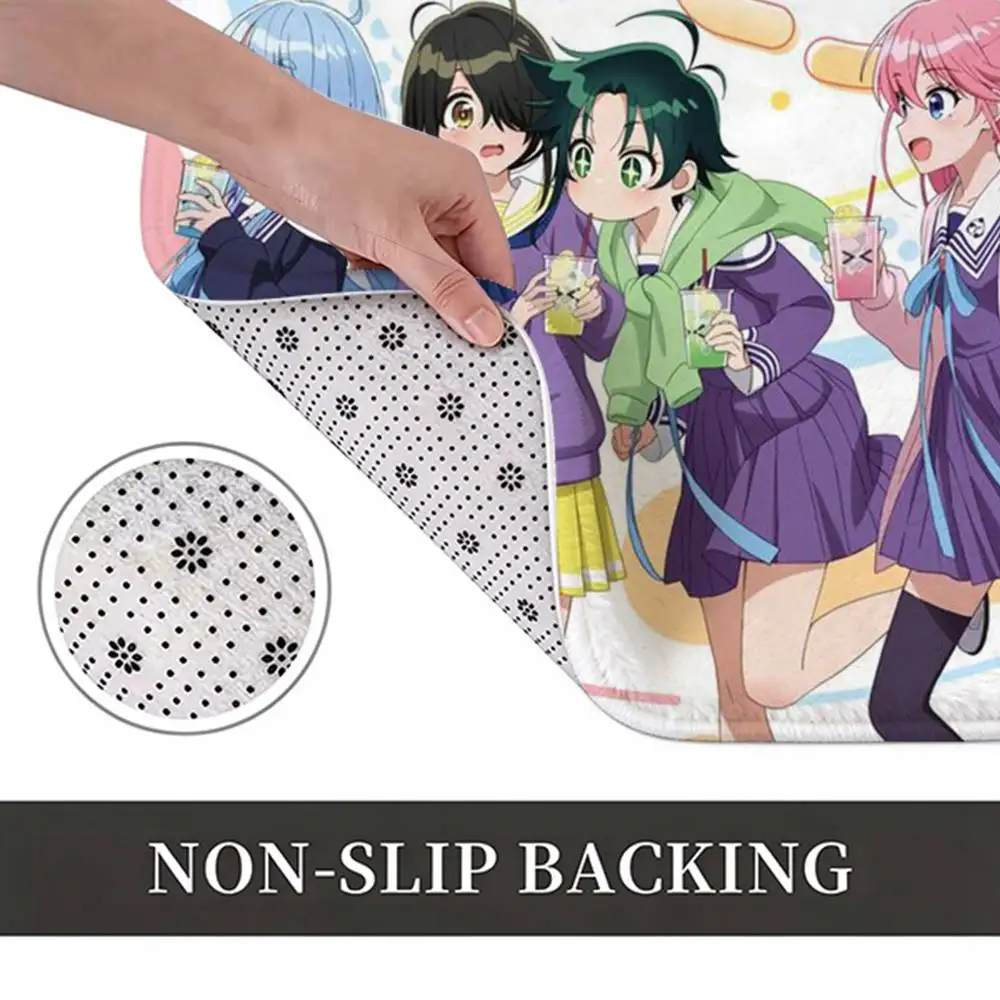 Manga The S-Shiunji Family Children-S Home Decor Short Plush Floor Mat, Non-Slip & Easy to Clean for Multi Doorways