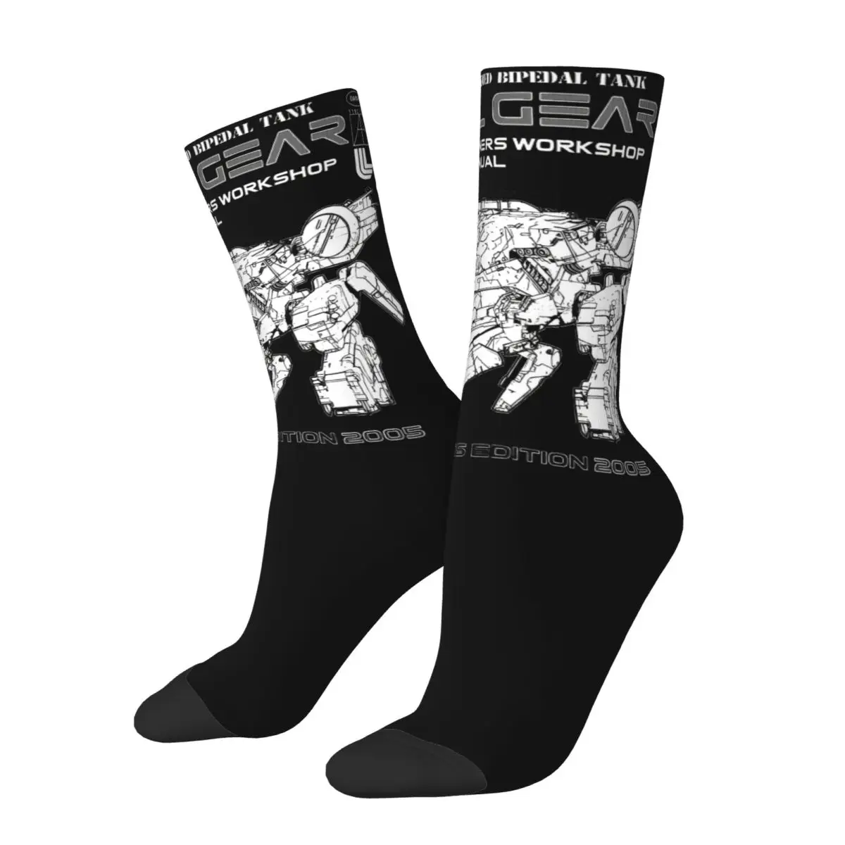 Metal Gear Solid Rex Manual Theme Design Crew Socks Accessories for Men Compression Sock