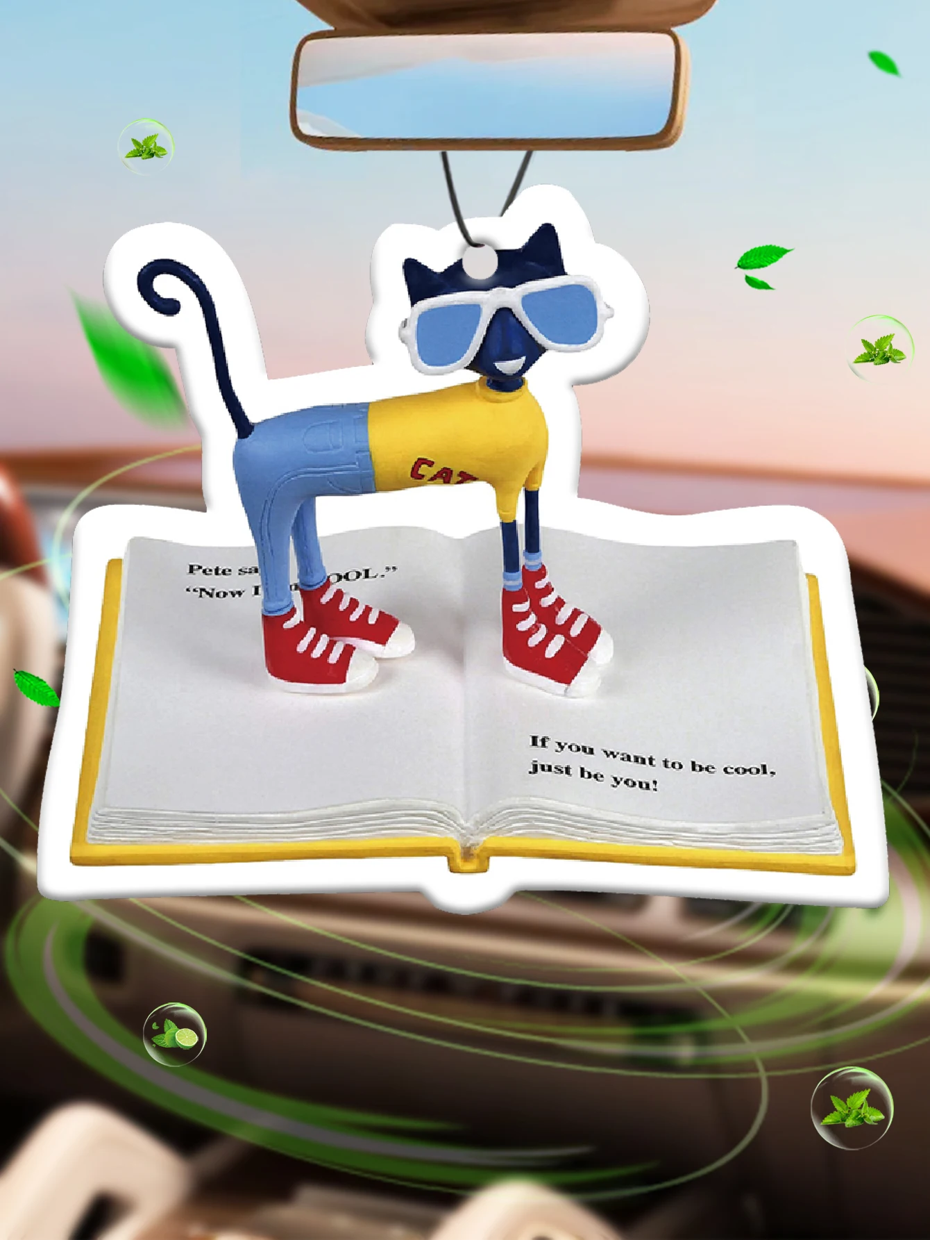 

Souvenir Christmas decorations 2024, Pitter Cat Book Car fragrance car perfume perfume lasting fragrance pendant air outlet sach