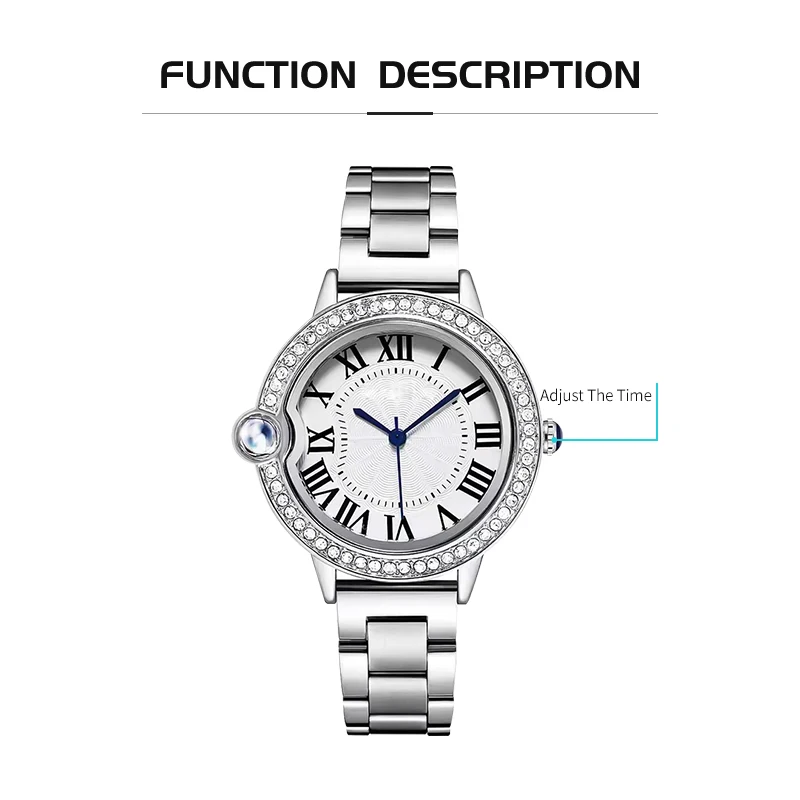 Women\'s Projection Dial Wristwatches GEMMA GIRL Stainless Steel 100 Ways I Love You Micro Carving Quartz Watch Girlfriend Gift