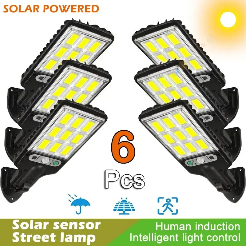

1~6PCS Solar Street Light LED Solar Garden Lamp 3Mode Outdoor Waterproof Motion Sensor Solar Wall Lighting For Patio Garden