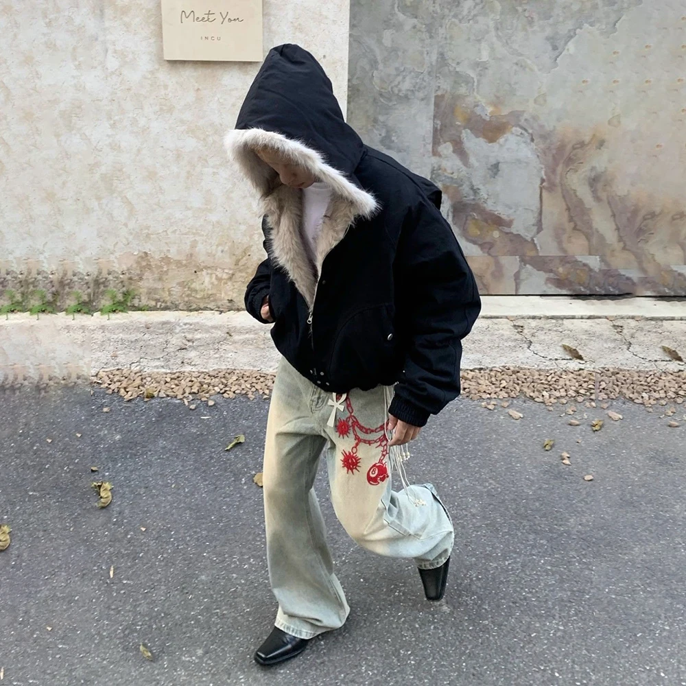 Winter Warm Thick Plush Jacket For Men And Women 2025 New American Street Fashion Trend Shopping Heavy Casual Loose Y2k Jacket - Image 6