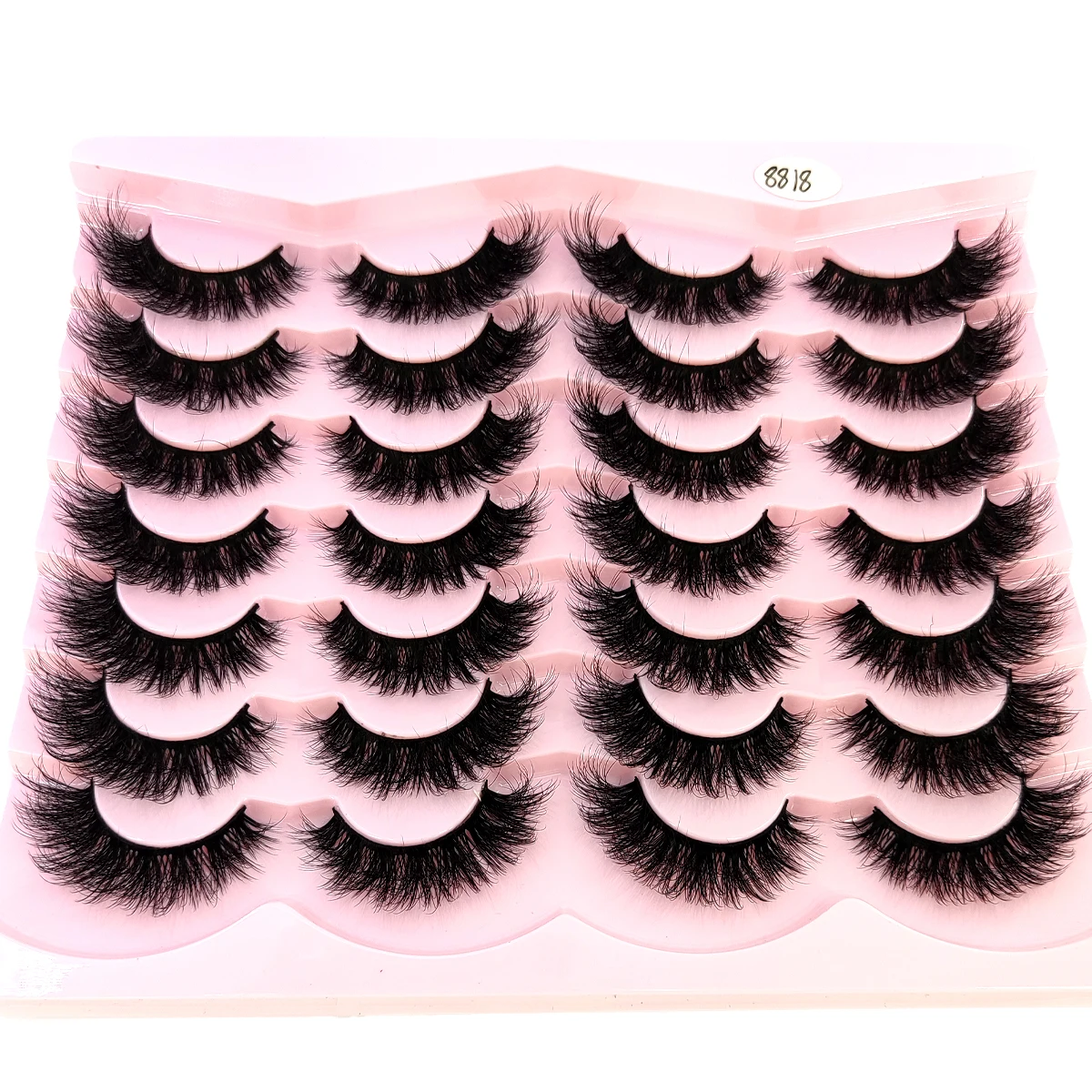 New 14 pairs of 3D artificial mink eyelashes with fluffy and flexible curls natural feather effect lightweight flexible eyelashe