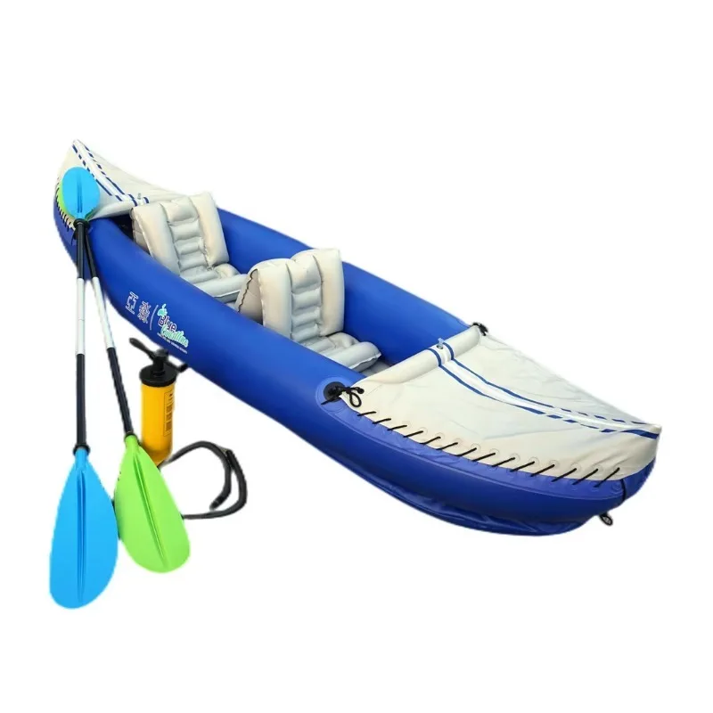 Hydraulic Marine Professional Inflatable Fishing Boat PVC Raft and Two-Person Kayak for Lake Use Pedal Kayak Design