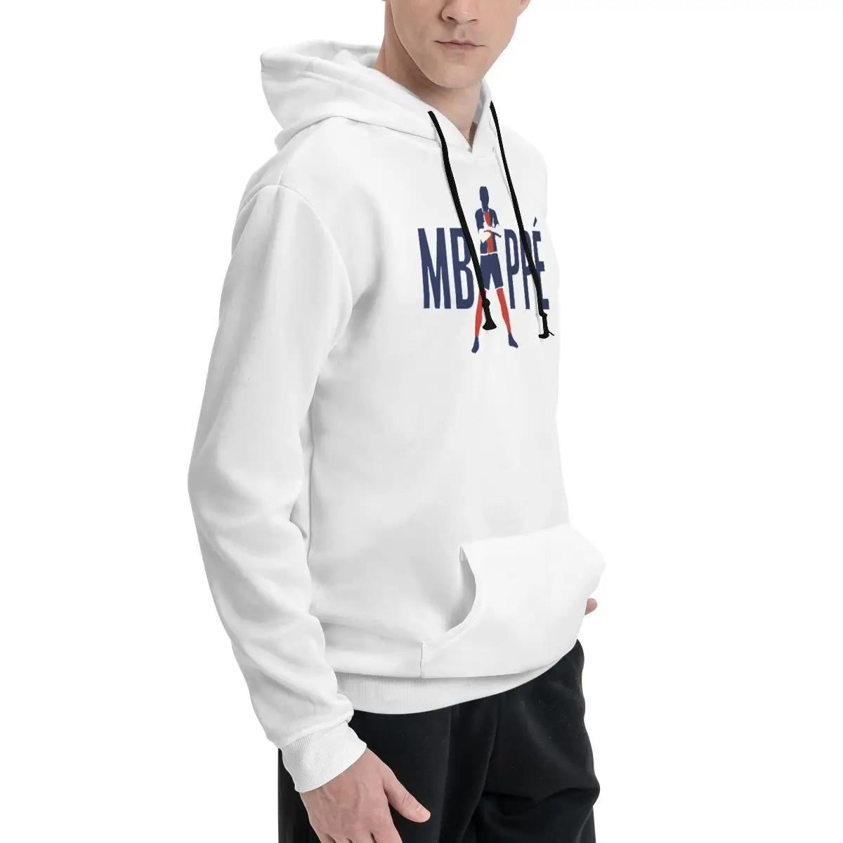 France Football Team Kylianer And Mbappﾩ And Mbappe Couples Plus Velvet Hooded Sweater Casual Graphic Hooded rope pullover