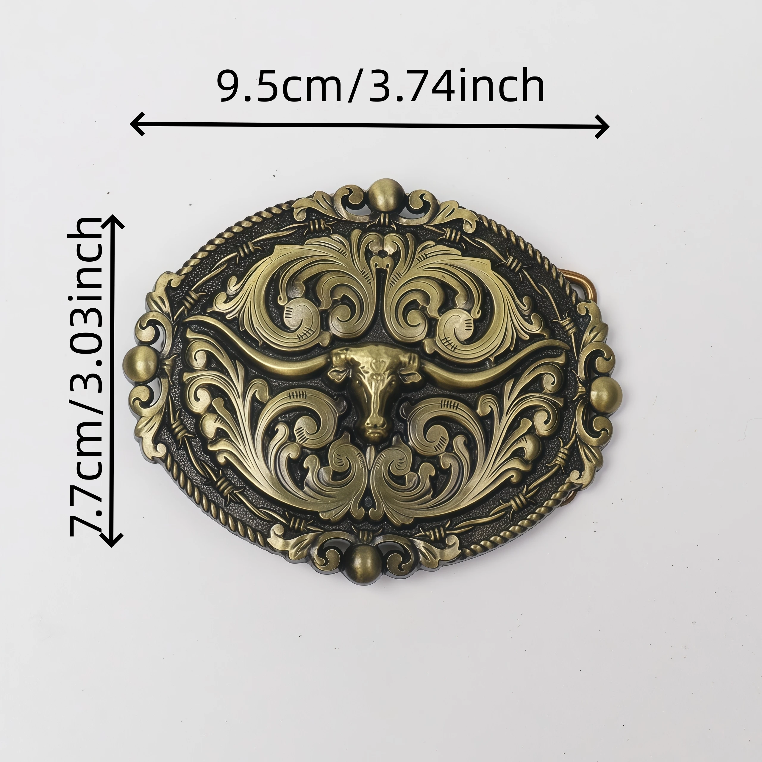 A Belt Buckle, Retro Style, Wide Belt Western-Style Buckle, Metal Relief Buckle