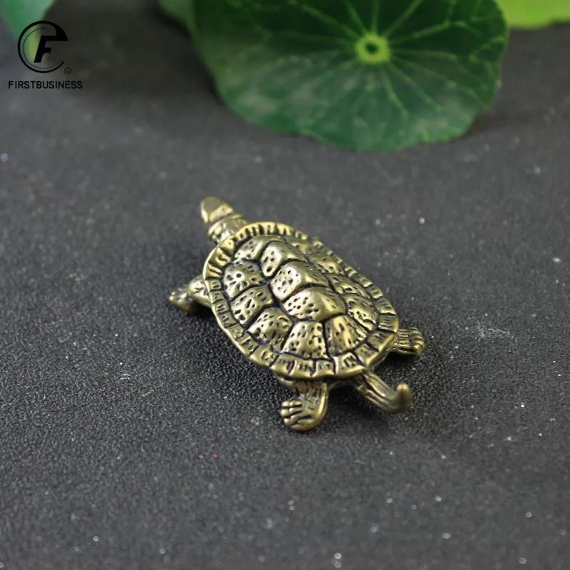 Pure Copper Turtle Statue Desktop Ornaments Vintage Brass Tortoise Miniatures Figurines Toy Model Home Decorations Accessories