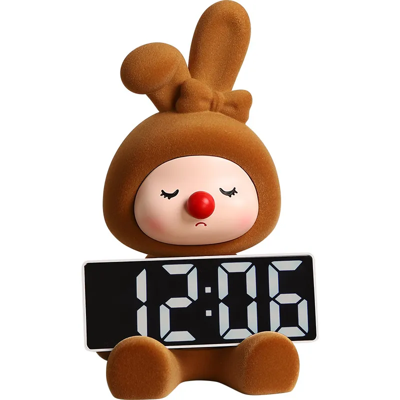

Cute healing rabbit clock ornament entry entrance wine cabinet public desktop decoration