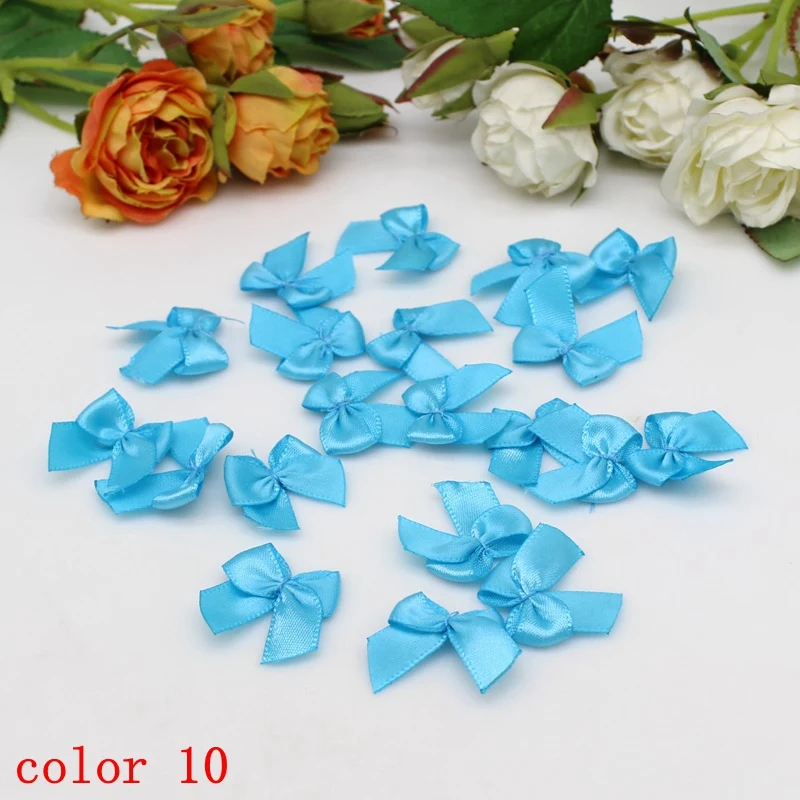 50-100 Stück/Packung 2*2,5 cm kleine Dacron Band Bogen Blume Handwerk Dekoration Handarbeit DIY Party Dekoration farbige Band Schleifen – Detail 18