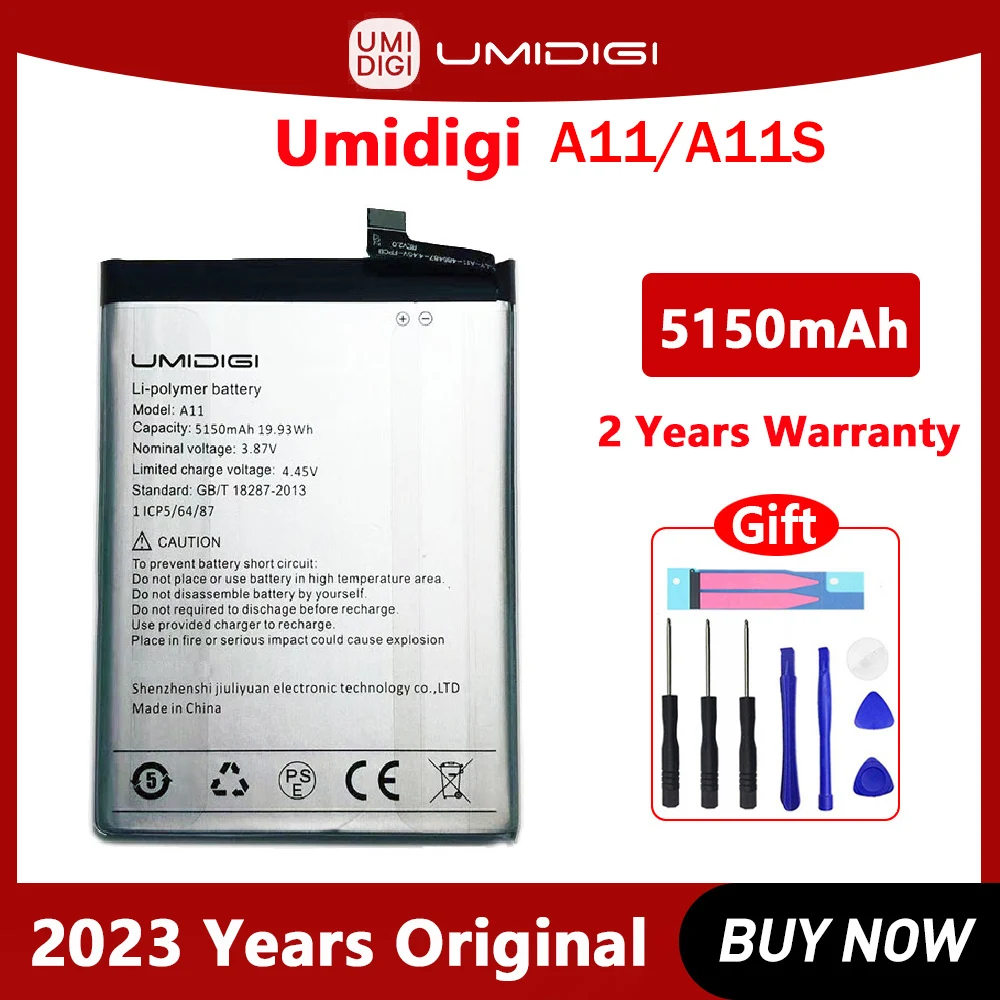 

Original Battery for UMI UMIDIGI A11S Phone, High Quality Batteria with Tools, 5150mAh, New