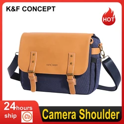 K&F CONCEPT Camera Shoulder Bag Shockproof for DSLR/SLR/Mirrorless Camera Case with Removable Dividers Fits 14 Inch Laptop