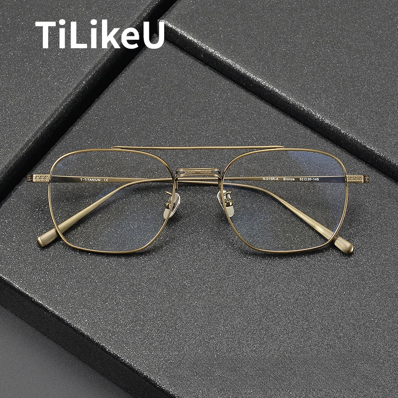 

Classic Aviator Glasses Frames Luxury Pure Titanium Retro Square Eyeglasses Designer Men Women Pilot Prescription Glasses Frames