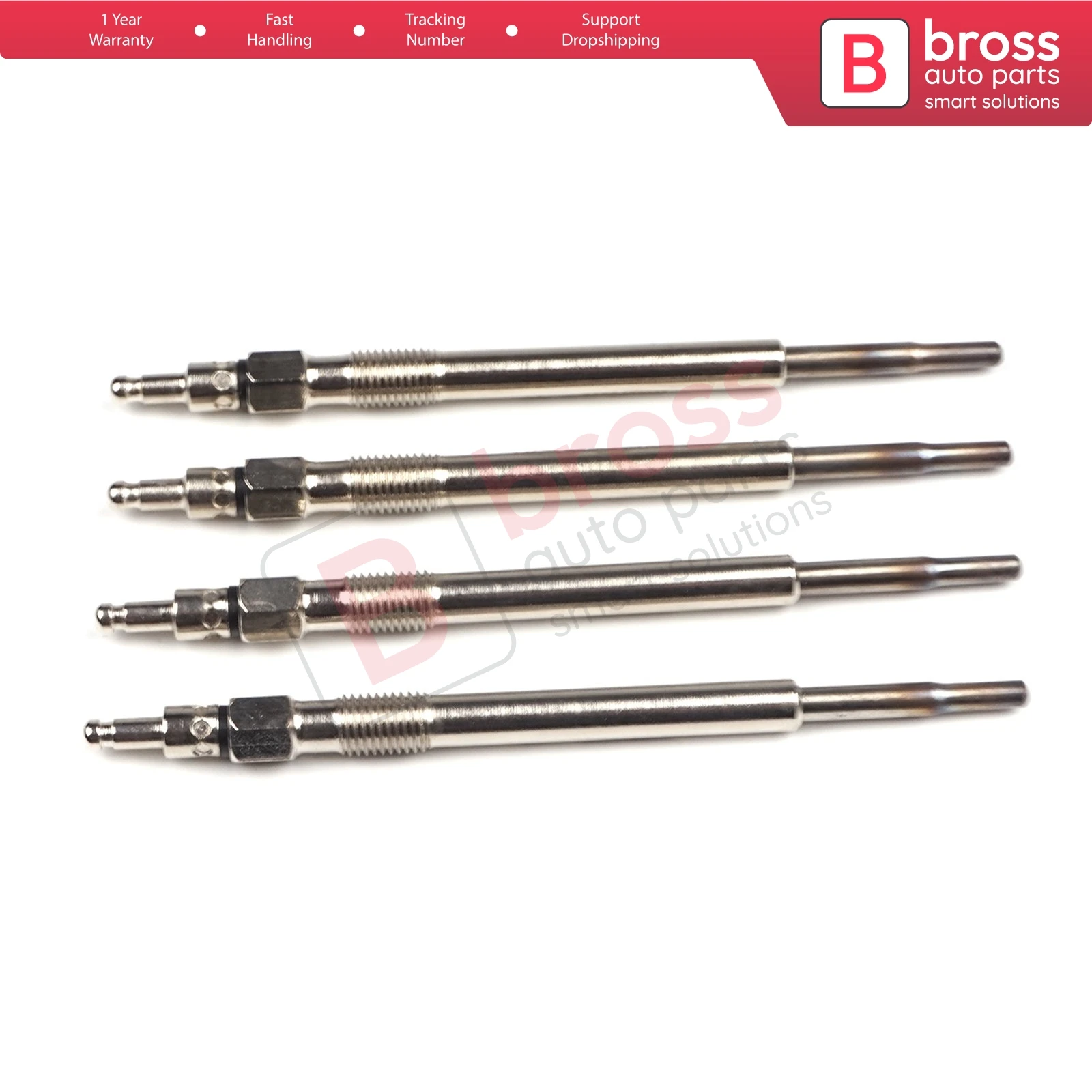 Bross Auto Parts BGP5-1 4 Pcs Heater Glow Plugs  N10579805, MN980406, GX3117, 0106671802 for VW Audi Seat Skoda Mitsubishi