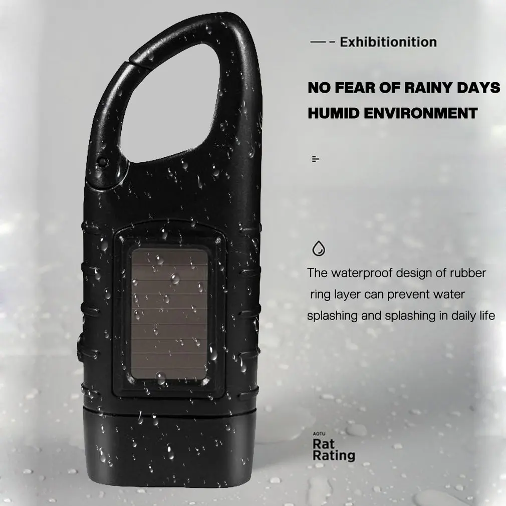 Mini Flashlight Solar Charged Hand Crank Torch Strong Light Flashlight Household LED Energy-saving Emergency Flashlight