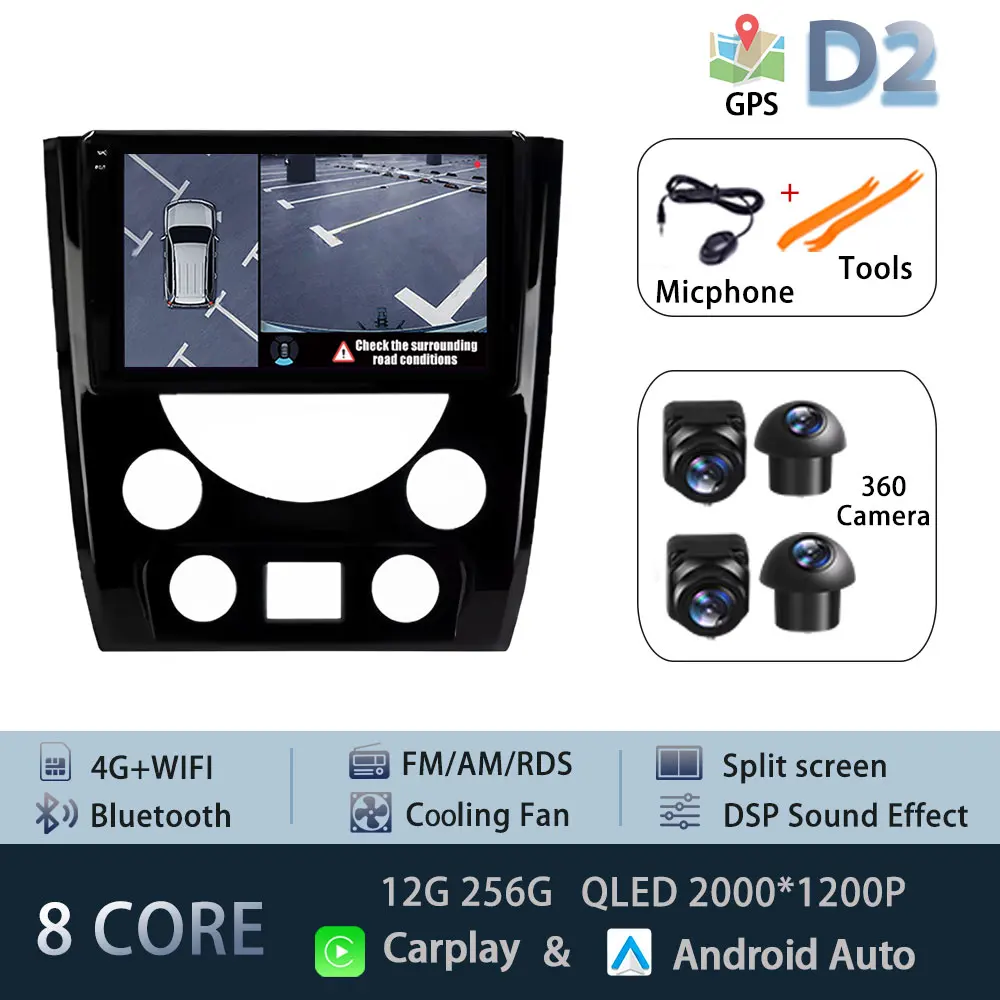 Carplay Android 15 Auto Voor SsangYong Rexton W 2014-2016 GPS Autoradio Navigatie Multimedia Video Player Stereo BT