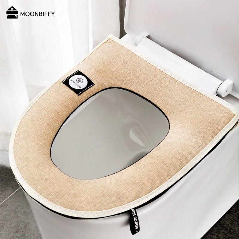 Lovely Waterproof Toilet Mat with Zipper Multifunction Bathroom Accessories Four Seasons Universal Washable Toilet Seat Cover