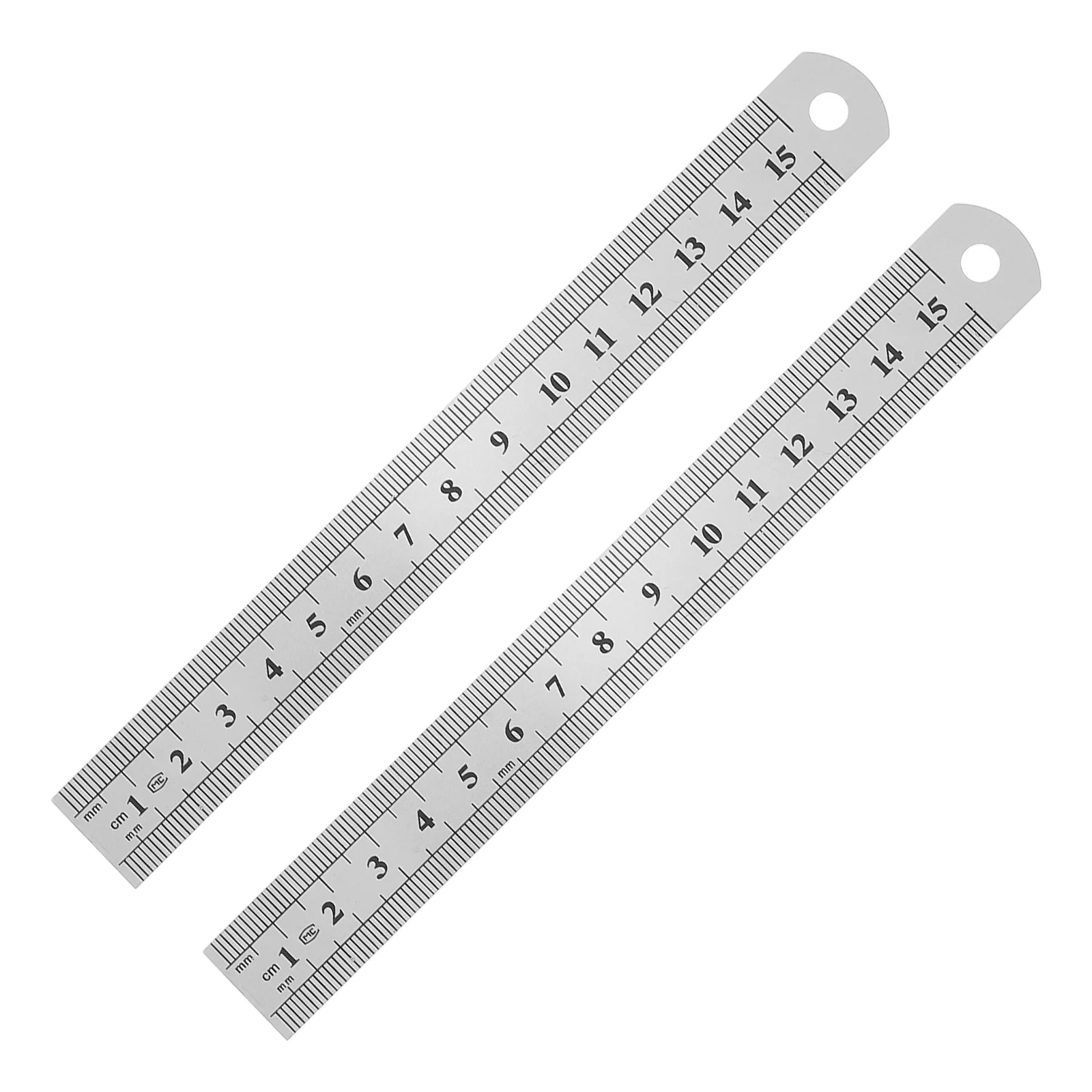 

2Pcs 15cm Stainless Steel Ruler Precision Measuring Tool School Office Drafting Metric Imperial Scales Accurate Durable